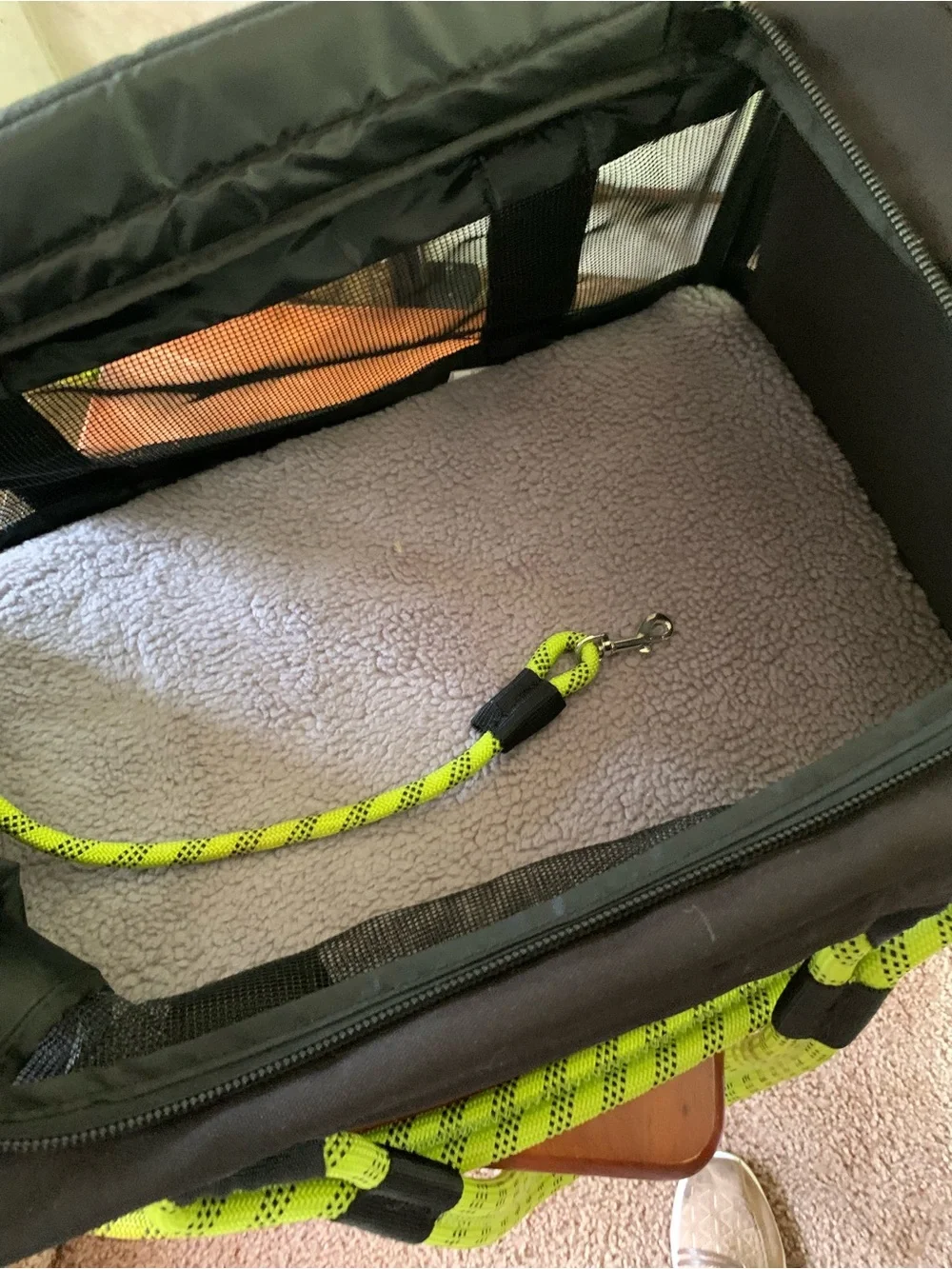 Portable pet travel bag. NWT!  Carrier Bag - Neon Yellow-Green / Black